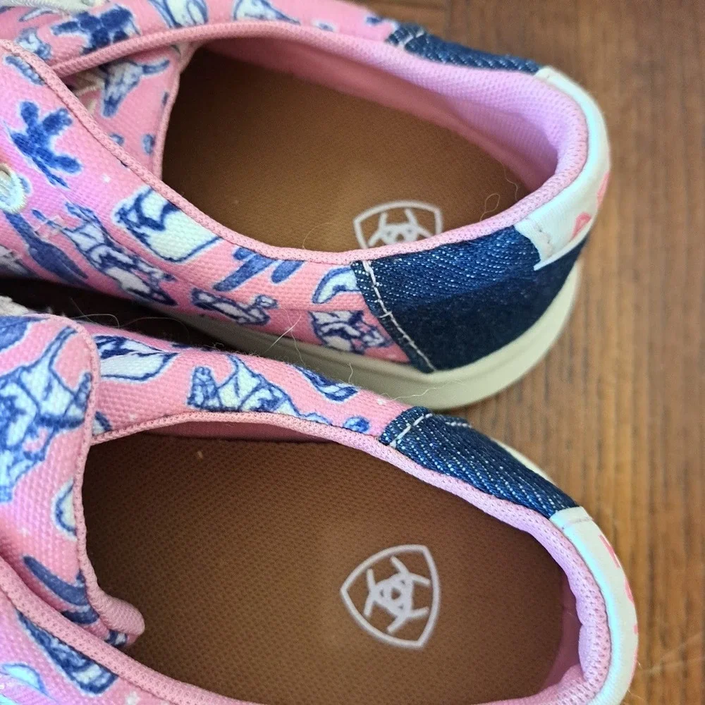Ariat Hilo Kids Pink Western Cactus Print Slip On Loafers Shoes 10061122 Size 3M